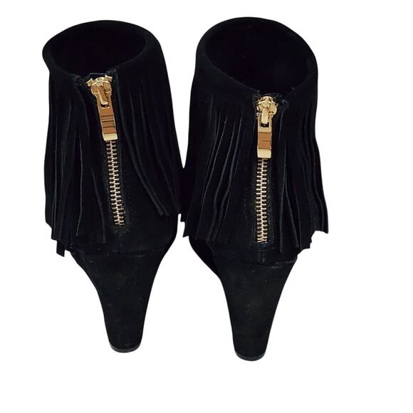 Chinese Laundry Arctic Fringed Ankle Boots‎ Wedges black Suede women's size 10 - Picture 4 of 8
